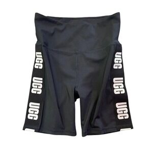 Ugg Exercise Shorts Womens XS Black Excellent Logo High Waisted Biker Short